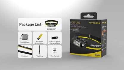 HC65 UHE Headlamp – Ultra Bright & USB-C Rechargeable
