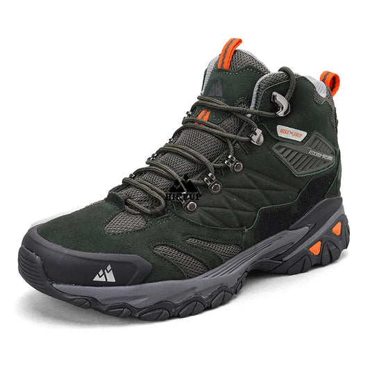 Men’s Leather Hiking Boots – Tactical Outdoor Ankle Shoes for Trekking