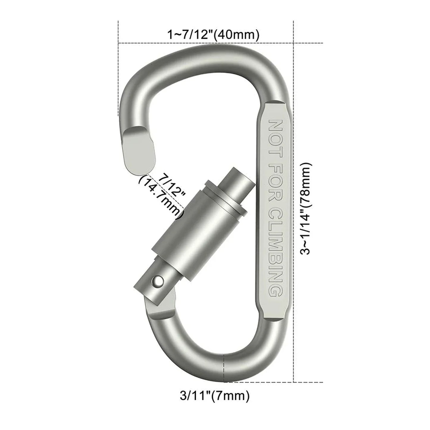 4 to 6 Pack Aluminum Carabiner Set Keychain Clips EDC for Camping