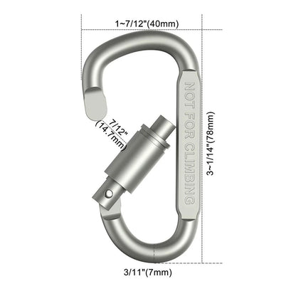 4 to 6 Pack Aluminum Carabiner Set Keychain Clips EDC for Camping