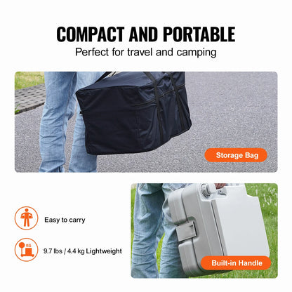 Portable Camping Toilet with Pressurized Flush