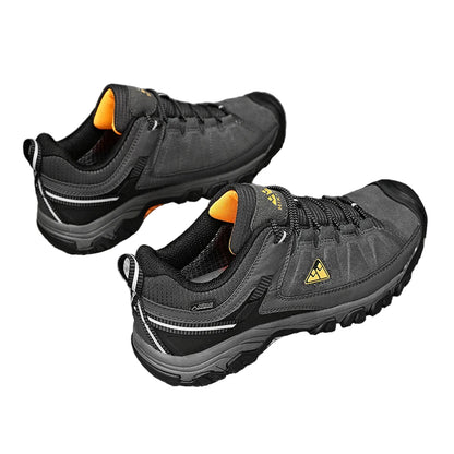 Men’s Leather Hiking Shoes Rubber Sole for Walking and Climbing