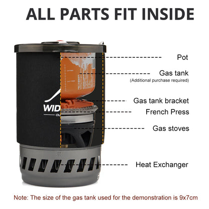 Camping Cooking Pot with Heat Exchanger for Gas Stoves