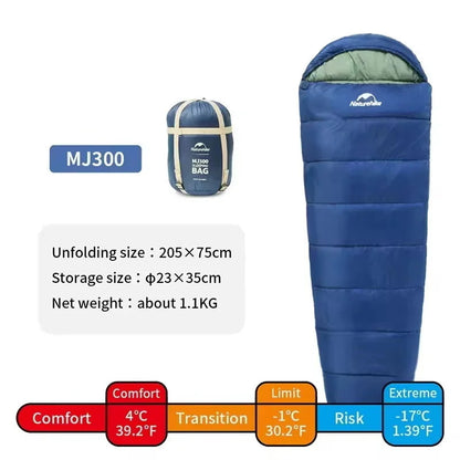Mummy Camping Sleeping Bag Cotton Lightweight for Winter