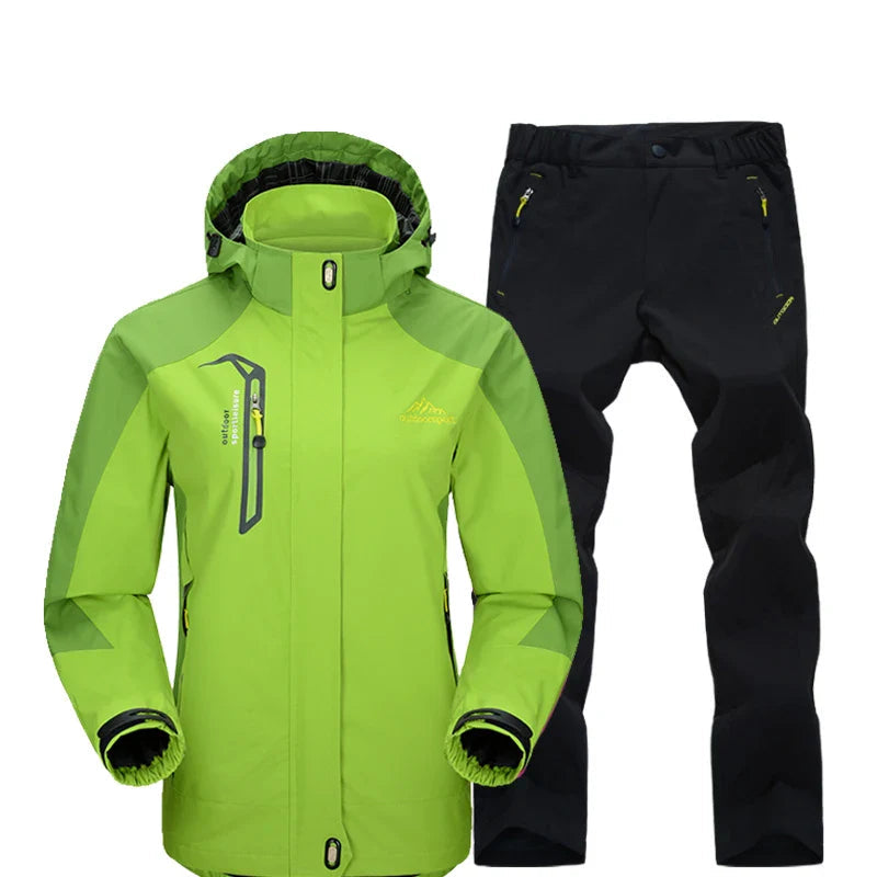 Women’s Waterproof Windproof Hiking Jacket and Pants Set