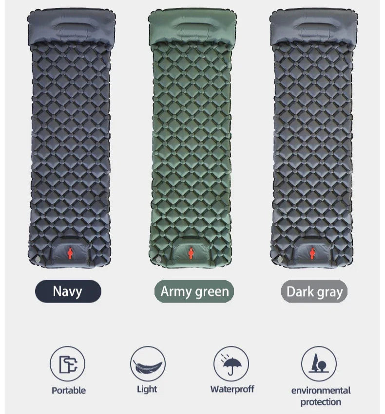 Self-Inflating Camping Sleeping Pad with Pillow