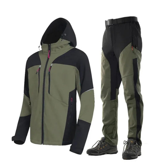 Men’s Winter Softshell Outdoor Set – Waterproof Tactical Jacket & Warm Pants