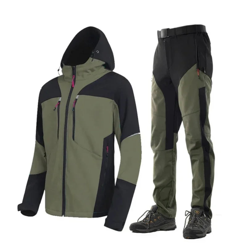 Men’s Winter Softshell Hiking Suit Waterproof Jacket and Pants