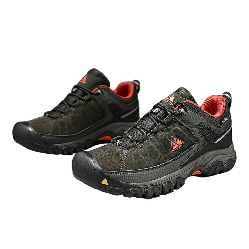 Men’s Leather Hiking Shoes Rubber Sole for Walking and Climbing