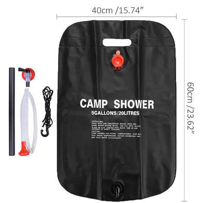 20 to 40 L Foldable Solar Camping Shower Bag