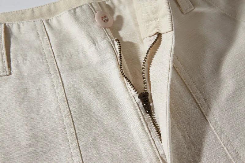 Unisex Hiking Workwear Shorts Cotton Twill Loose Fit Multi Pocket