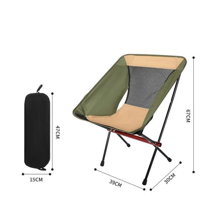 Ultralight Aluminum Moon Camping Chair Portable Folding