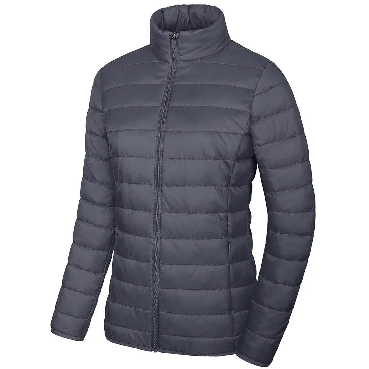 Women’s Lightweight Quilted Puffer Jacket Winter Zip Up Stand Collar