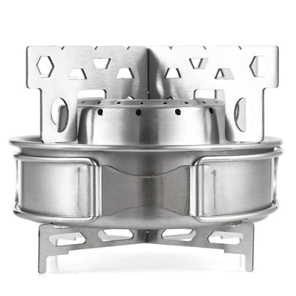 Portable Stainless Steel Alcohol Stove with Folding Handles