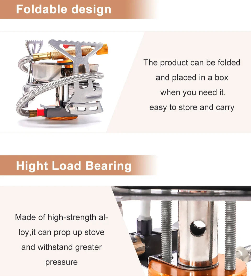 Portable Camping Gas Stove Windproof Folding Ultralight Cooker