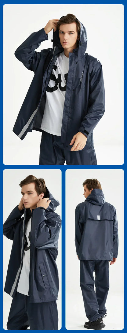 Adult Reflective Rain Suit Waterproof Jacket and Pants