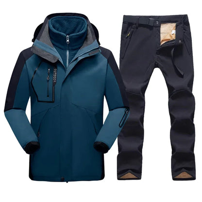 Men’s Winter Waterproof Jacket and Pants Set Windproof