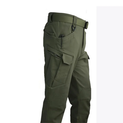 Men’s Winter Tactical Pants – Waterproof Fleece-Lined Cargo for Hiking & Skiing