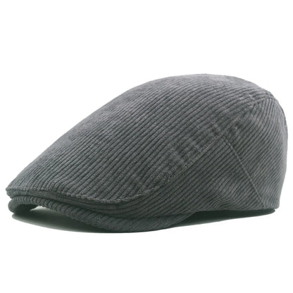 Unisex Corduroy Flat Cap – Retro Outdoor Hat for Everyday Use