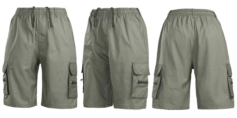 Men’s Hiking Cargo Shorts Lightweight Quick Dry Multi Pocket Elastic Waist
