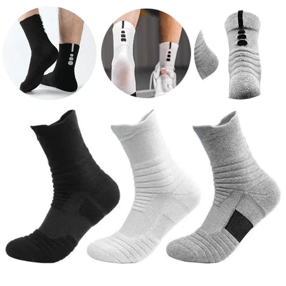 3 Pairs Cotton Crew Socks Breathable Anti Slip Unisex 38 to 44