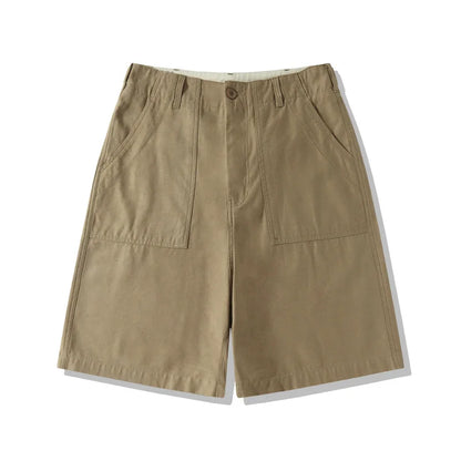 Unisex Hiking Workwear Shorts Cotton Twill Loose Fit Multi Pocket