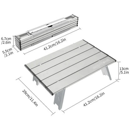 Ultralight Roll Up Folding Camping Table Portable Aluminium Alloy