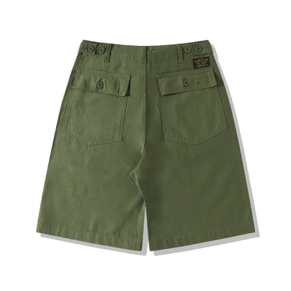 Unisex Hiking Workwear Shorts Cotton Twill Loose Fit Multi Pocket