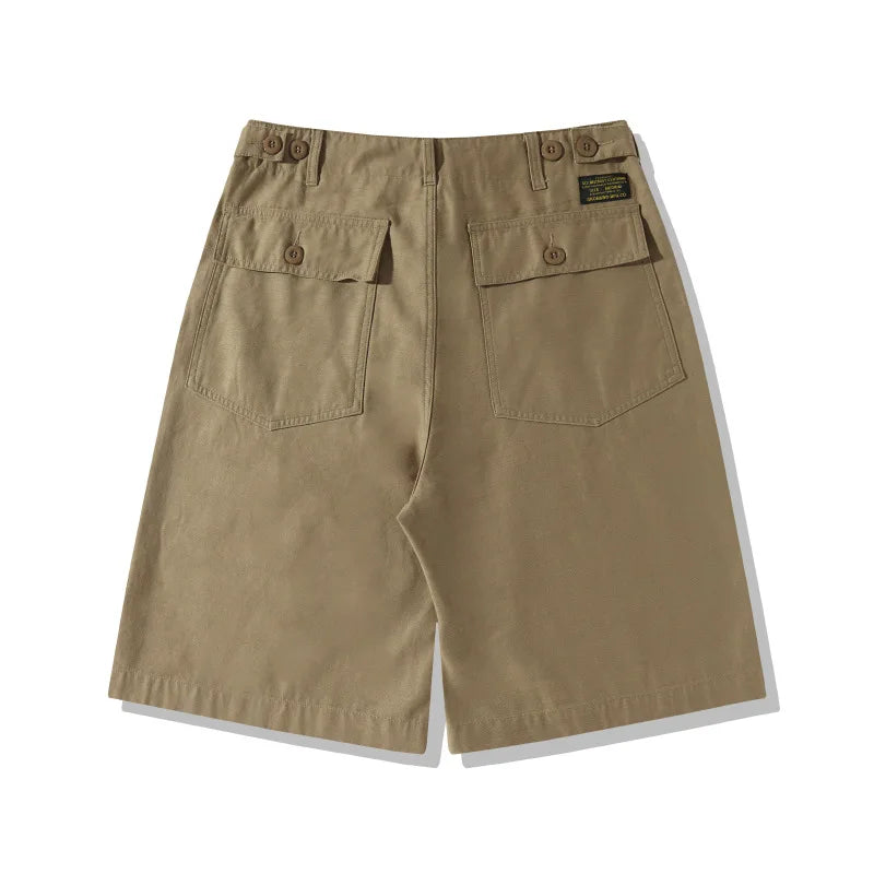 Unisex Hiking Workwear Shorts Cotton Twill Loose Fit Multi Pocket