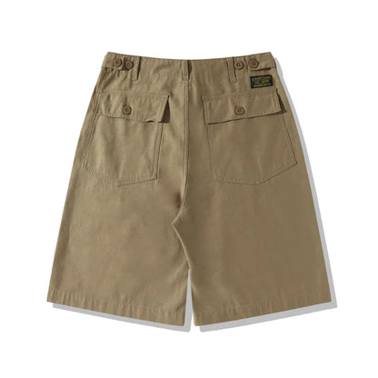 Unisex Hiking Workwear Shorts Cotton Twill Loose Fit Multi Pocket