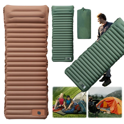 10 cm Self-Inflating Sleeping Mat Ultralight Waterproof Foot Pump and Pillow