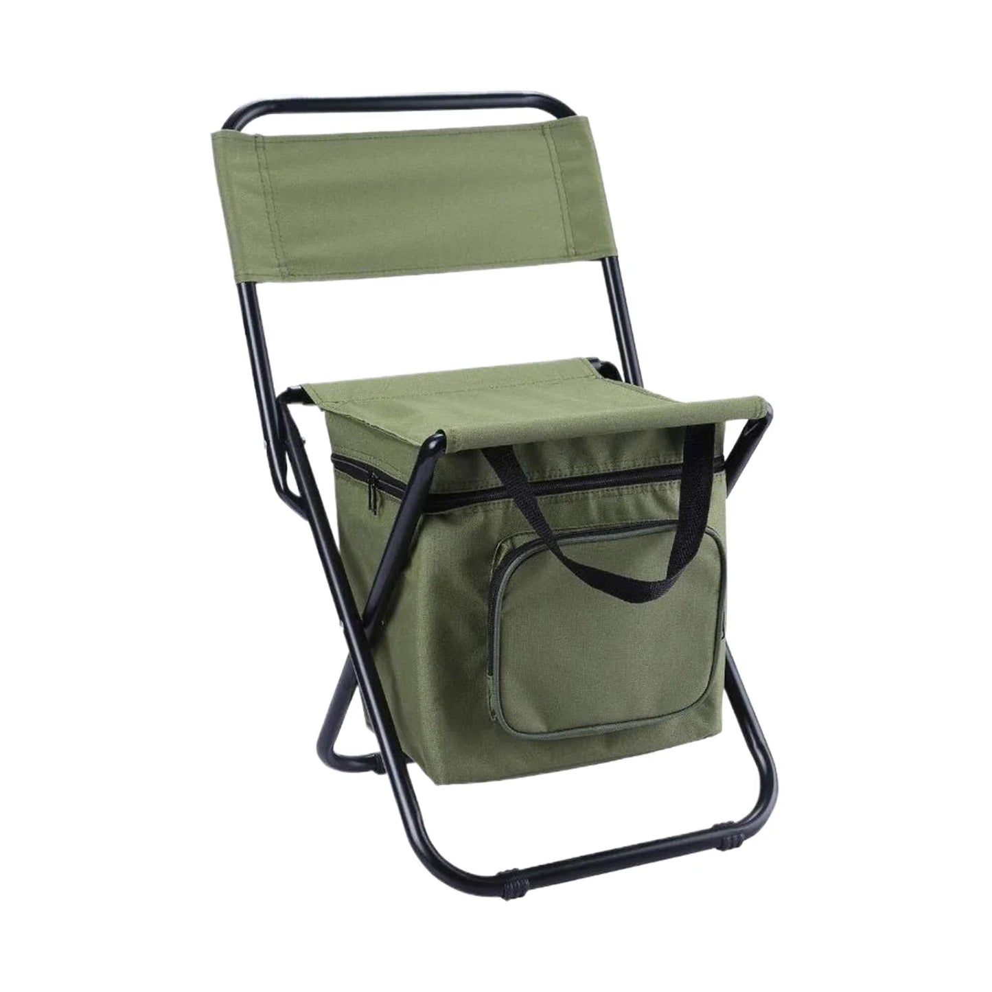 Folding Camping Chair with Backrest and Cooler Bag Lightweight