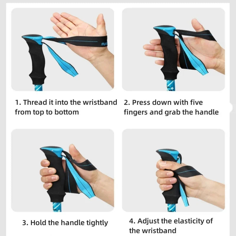 Telescopic Trekking Pole 5 Section Folding Portable with Carry Bag