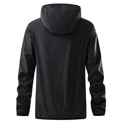 Unisex Hiking Rain Jacket Waterproof Windbreaker with Sun Protection