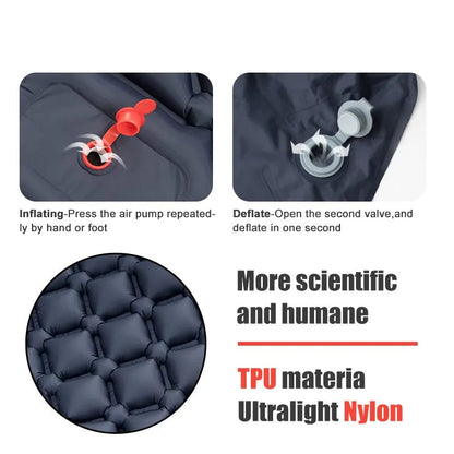 Inflatable mattress with integrated pump "AirSleep" | Camping Floor Mat