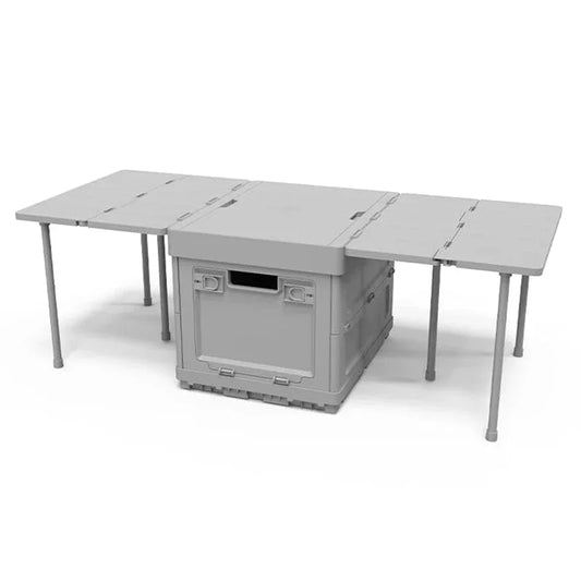 Portable Folding Camping Table with Storage Box and Lid
