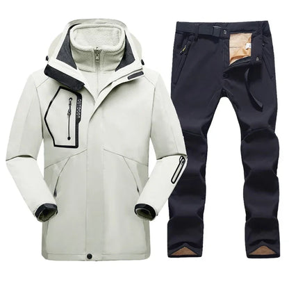 Men’s Winter Waterproof Jacket and Pants Set Windproof