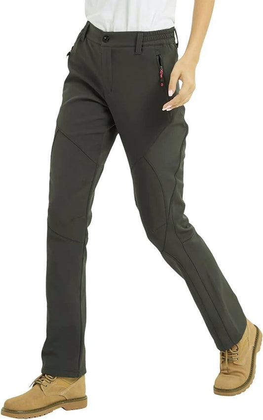 Women’s Winter Softshell Hiking Pants – Waterproof, Windproof & Fleece-Lined