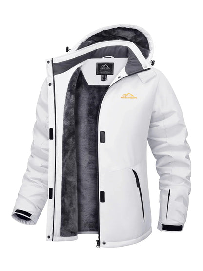Women’s Winter Parka Waterproof Fleece Lined Hooded With 5 Pockets
