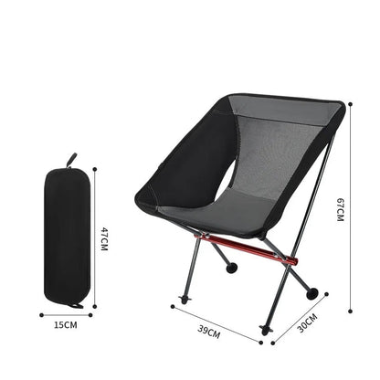 Ultralight Aluminum Moon Camping Chair Portable Folding