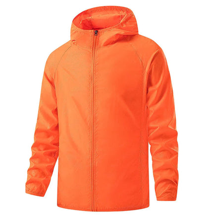 Unisex Hiking Rain Jacket Waterproof Windbreaker with Sun Protection