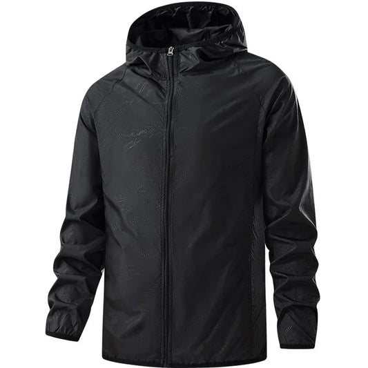 Unisex Hiking Rain Jacket Waterproof Windbreaker with Sun Protection