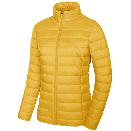 Women’s Lightweight Quilted Puffer Jacket Winter Zip Up Stand Collar