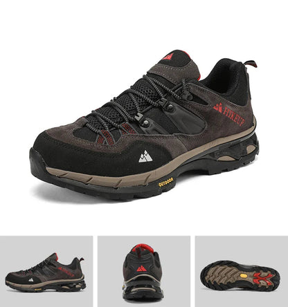 Men’s Leather Hiking Shoes Lace Up Wear Resistant for Trekking