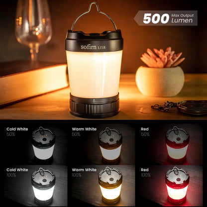 USB C Rechargeable Camping Lantern 21700 Variable 2700 to 5000 K