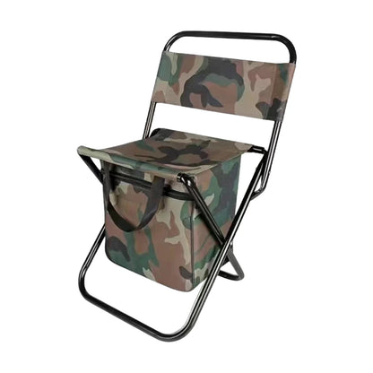 Folding Camping Chair with Backrest and Cooler Bag Lightweight
