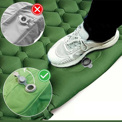 Ultralight Air Mattress 1 Person Moisture-Proof Built In Pump with Pillow