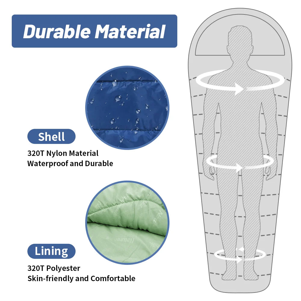 Ultralight Waterproof Cotton Mummy 4 Season Camping Sleeping Bag