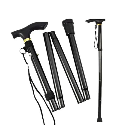 Folding Trekking Pole Aluminum Alloy 4 Section Adjustable Anti Slip