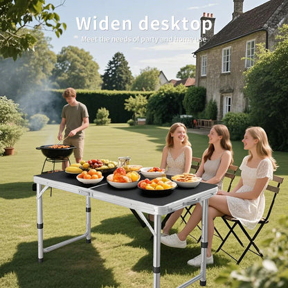 Adjustable Height Folding Camping Table Portable Small Size